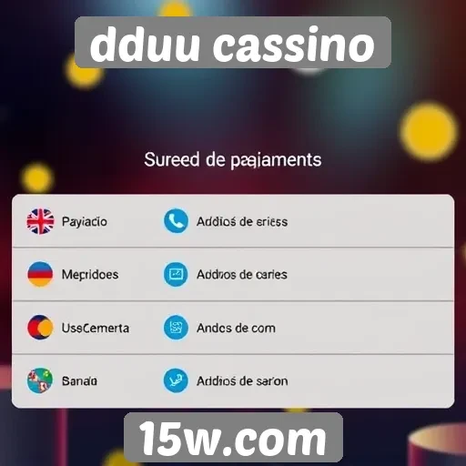 Métodos de pagamento disponíveis no dduu cassino